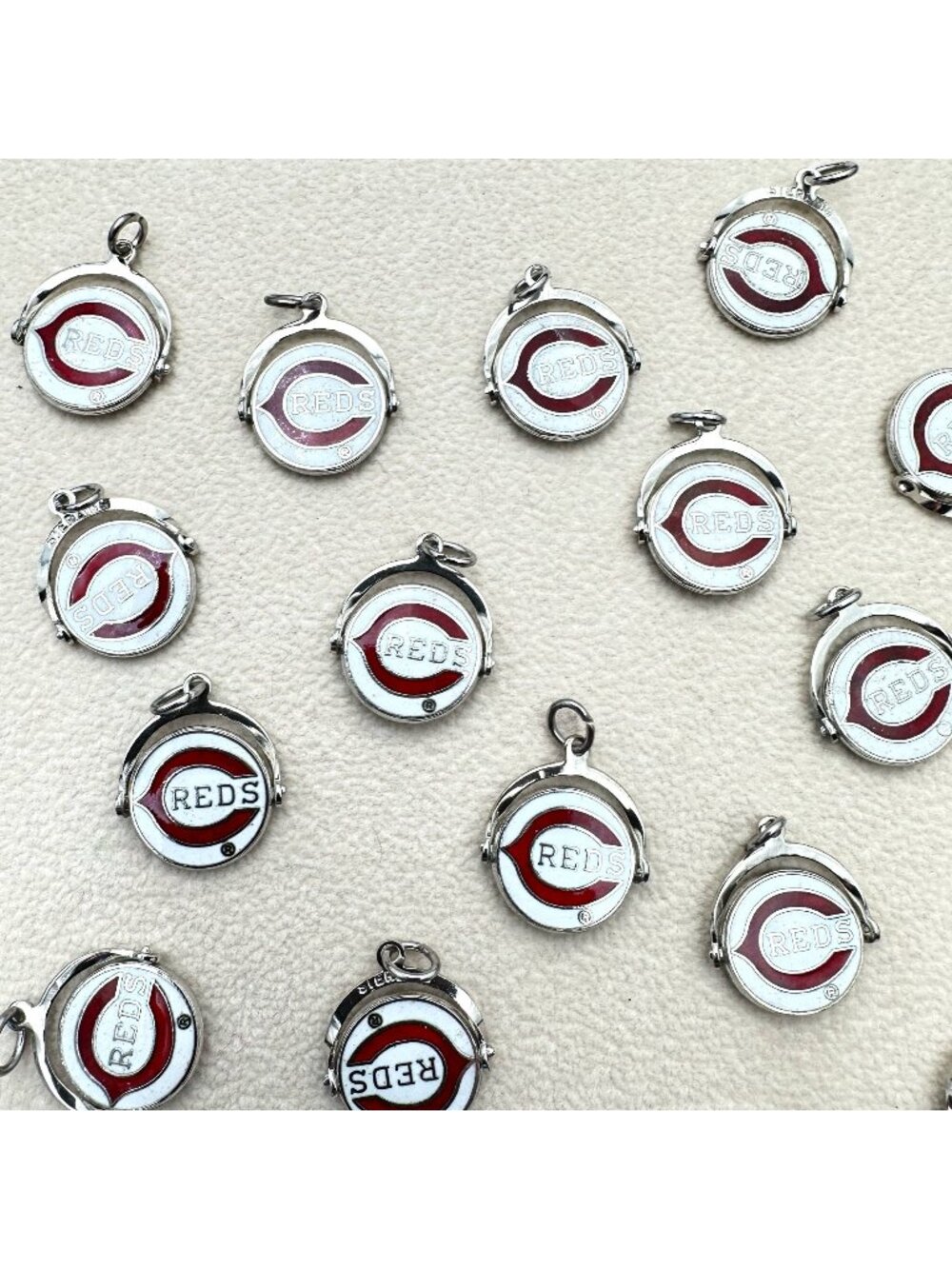 Sterling Silver Cincinnati Reds Spinner Pendant Charm Lot 46 Grams Wear or Resel
